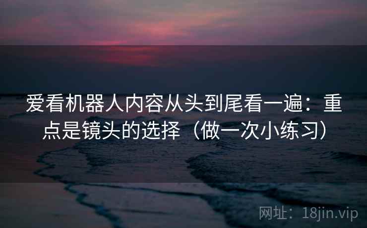 爱看机器人内容从头到尾看一遍：重点是镜头的选择（做一次小练习）